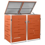 vidaXL Magazie pentru două pubele, 138x77,5x112,5 cm, oțel inoxidabil vidaXL Magazie pentru două pubele, 138x77,5x112,5 cm, oțel inoxidabil