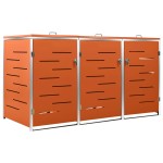 vidaXL Magazie pentru trei pubele, 207x77,5x112,5 cm, oțel inoxidabil vidaXL Magazie pentru trei pubele, 207x77,5x112,5 cm, oțel inoxidabil