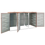 vidaXL Magazie pentru trei pubele, 207x77,5x112,5 cm, oțel inoxidabil vidaXL Magazie pentru trei pubele, 207x77,5x112,5 cm, oțel inoxidabil