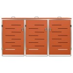 vidaXL Magazie pentru trei pubele, 207x77,5x112,5 cm, oțel inoxidabil vidaXL Magazie pentru trei pubele, 207x77,5x112,5 cm, oțel inoxidabil