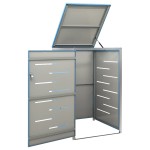 vidaXL Magazie pentru pubelă unică, 69x77,5x112,5 cm, oțel inoxidabil vidaXL Magazie pentru pubelă unică, 69x77,5x112,5 cm, oțel inoxidabil