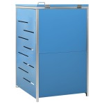 vidaXL Magazie pentru pubelă unică, 69x77,5x112,5 cm, oțel inoxidabil vidaXL Magazie pentru pubelă unică, 69x77,5x112,5 cm, oțel inoxidabil
