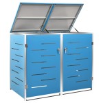 vidaXL Magazie pentru două pubele, 138x77,5x112,5 cm, oțel inoxidabil vidaXL Magazie pentru două pubele, 138x77,5x112,5 cm, oțel inoxidabil