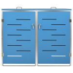vidaXL Magazie pentru două pubele, 138x77,5x112,5 cm, oțel inoxidabil vidaXL Magazie pentru două pubele, 138x77,5x112,5 cm, oțel inoxidabil