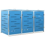 vidaXL Magazie pentru trei pubele, 207x77,5x112,5 cm, oțel inoxidabil vidaXL Magazie pentru trei pubele, 207x77,5x112,5 cm, oțel inoxidabil