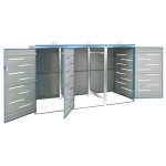vidaXL Magazie pentru trei pubele, 207x77,5x112,5 cm, oțel inoxidabil vidaXL Magazie pentru trei pubele, 207x77,5x112,5 cm, oțel inoxidabil