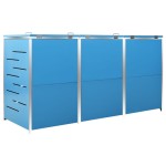 vidaXL Magazie pentru trei pubele, 207x77,5x112,5 cm, oțel inoxidabil vidaXL Magazie pentru trei pubele, 207x77,5x112,5 cm, oțel inoxidabil