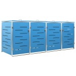 vidaXL Magazie pentru patru pubele 276,5x77,5x112,5 cm oțel inoxidabil vidaXL Magazie pentru patru pubele 276,5x77,5x112,5 cm oțel inoxidabil