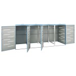 vidaXL Magazie pentru patru pubele 276,5x77,5x112,5 cm oțel inoxidabil vidaXL Magazie pentru patru pubele 276,5x77,5x112,5 cm oțel inoxidabil
