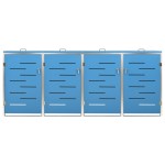 vidaXL Magazie pentru patru pubele 276,5x77,5x112,5 cm oțel inoxidabil vidaXL Magazie pentru patru pubele 276,5x77,5x112,5 cm oțel inoxidabil
