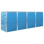 vidaXL Magazie pentru patru pubele 276,5x77,5x112,5 cm oțel inoxidabil vidaXL Magazie pentru patru pubele 276,5x77,5x112,5 cm oțel inoxidabil