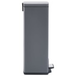 vidaXL Coș de gunoi cu pedală anti-amprentă, gri, 30L, oțel inoxidabil vidaXL Coș de gunoi cu pedală anti-amprentă, gri, 30L, oțel inoxidabil