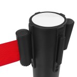 vidaXL Stâlpi cu bandă, barieră aeroport, 4 buc., negru, fier vidaXL Stâlpi cu bandă, barieră aeroport, 4 buc., negru, fier