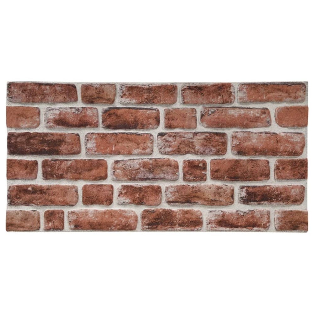 vidaXL Panouri de perete 3D, model cărămidă, maro închis, 10 buc., EPS