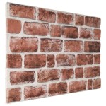 vidaXL Panouri de perete 3D, model cărămidă, maro închis, 10 buc., EPS