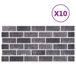 vidaXL Panouri de perete 3D, model cărămidă, negru & gri, 10 buc., EPS vidaXL Panouri de perete 3D, model cărămidă, negru & gri, 10 buc., EPS
