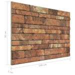 vidaXL Panouri de perete 3D, model cărămidă, maro, 10 buc., EPS