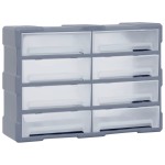 vidaXL Organizator cu 8 sertare mari, 52x16x37 cm vidaXL Organizator cu 8 sertare mari, 52x16x37 cm