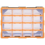 vidaXL Organizator cu 16 sertare medii, 52x16x37 cm vidaXL Organizator cu 16 sertare medii, 52x16x37 cm