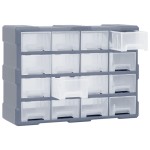 vidaXL Organizator cu 16 sertare medii, 52x16x37 cm vidaXL Organizator cu 16 sertare medii, 52x16x37 cm