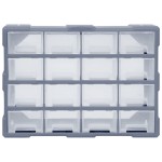vidaXL Organizator cu 16 sertare medii, 52x16x37 cm vidaXL Organizator cu 16 sertare medii, 52x16x37 cm