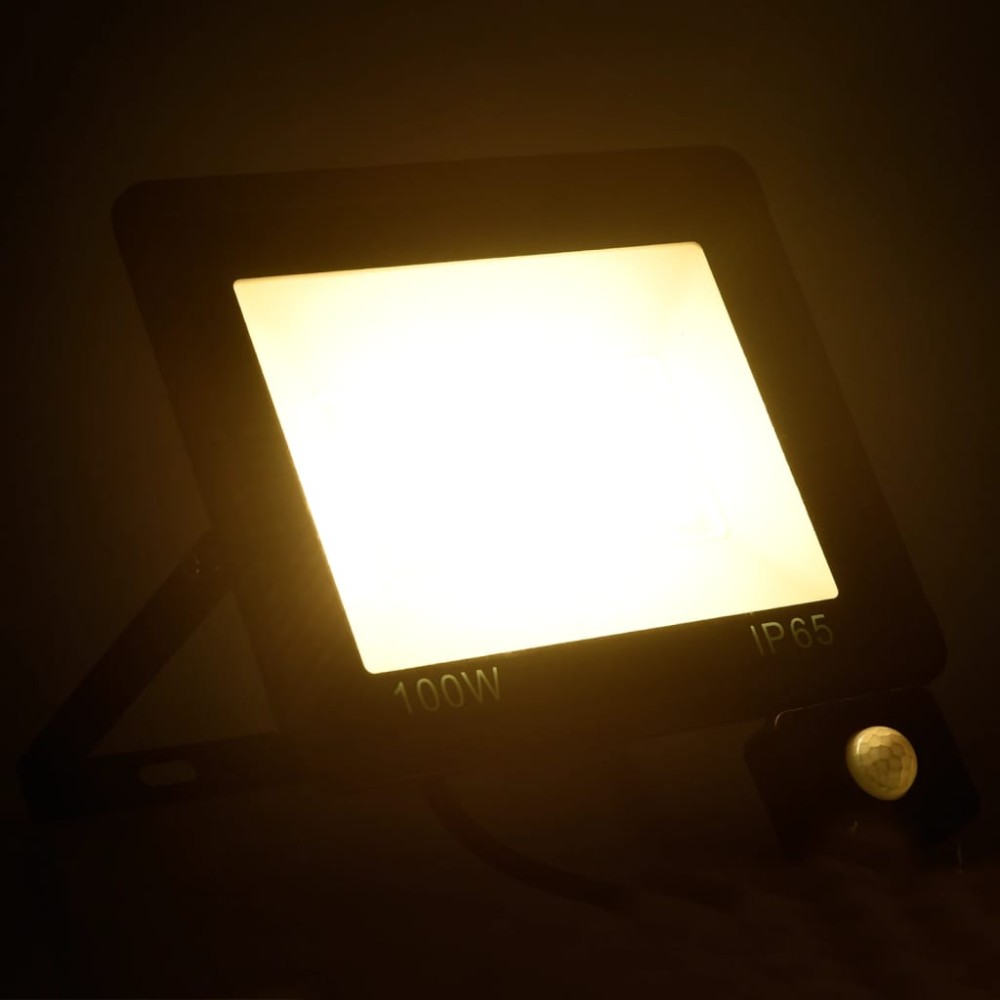 vidaXL Proiector LED cu senzor, 100 W, alb cald