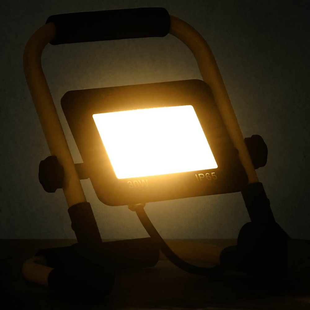 vidaXL Proiector cu LED și mâner, 30 W, alb cald