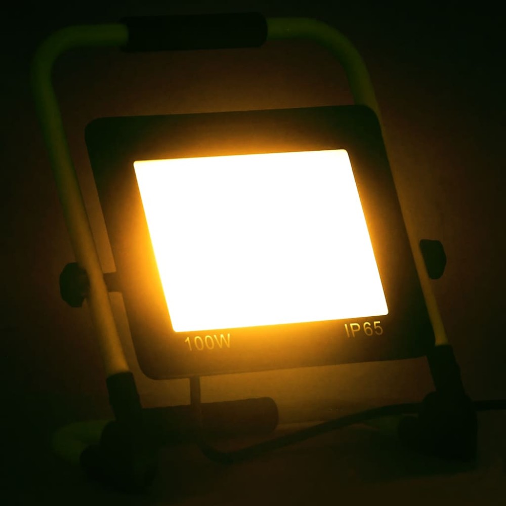 vidaXL Proiector cu LED și mâner, alb cald, 100 W