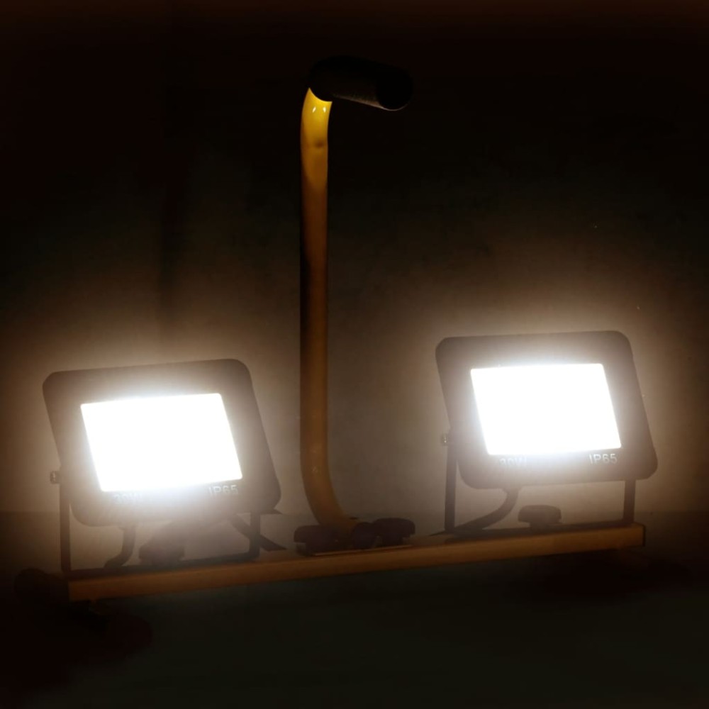 vidaXL Proiector LED cu mâner, 2x30 W, alb cald