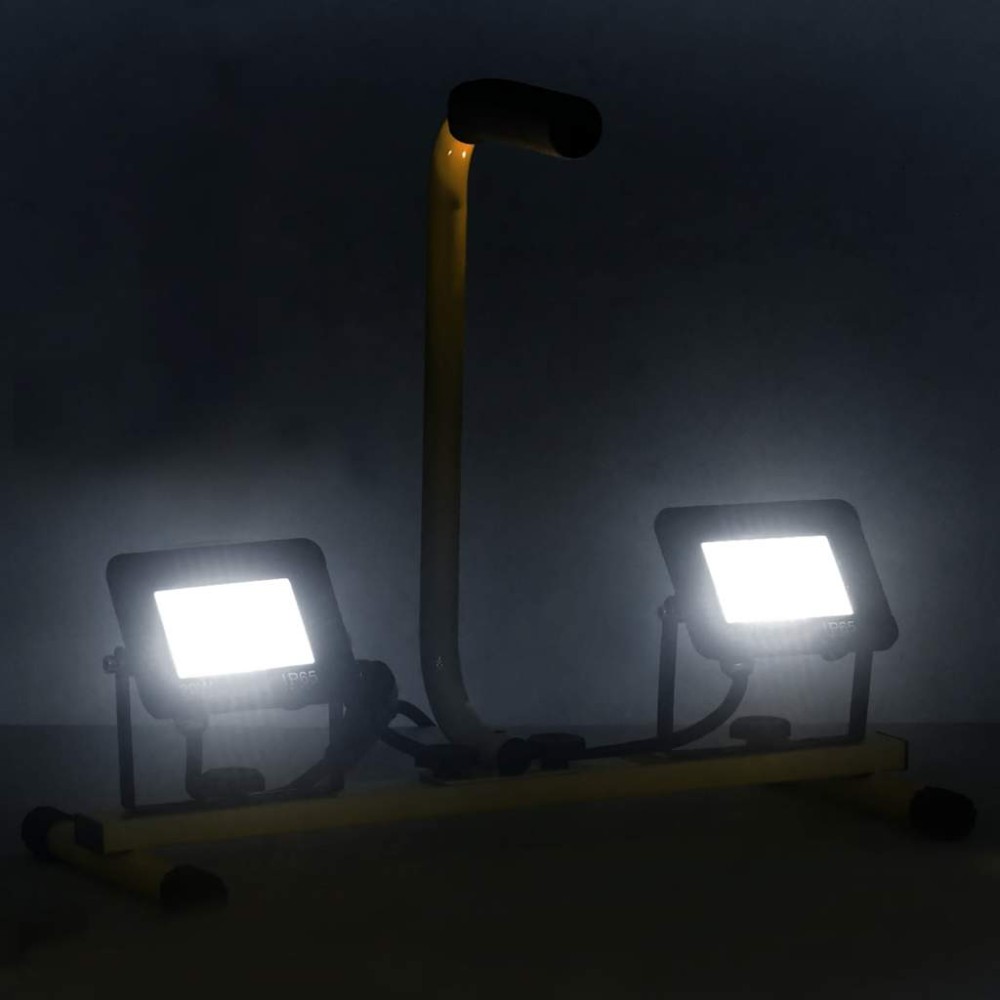vidaXL Proiector cu LED și mâner, 2x20 W, alb rece