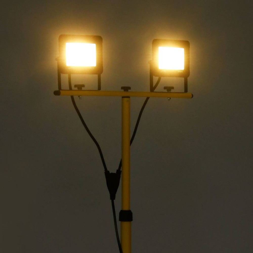 vidaXL Proiector cu LED și trepied, 2x50 W, alb cald