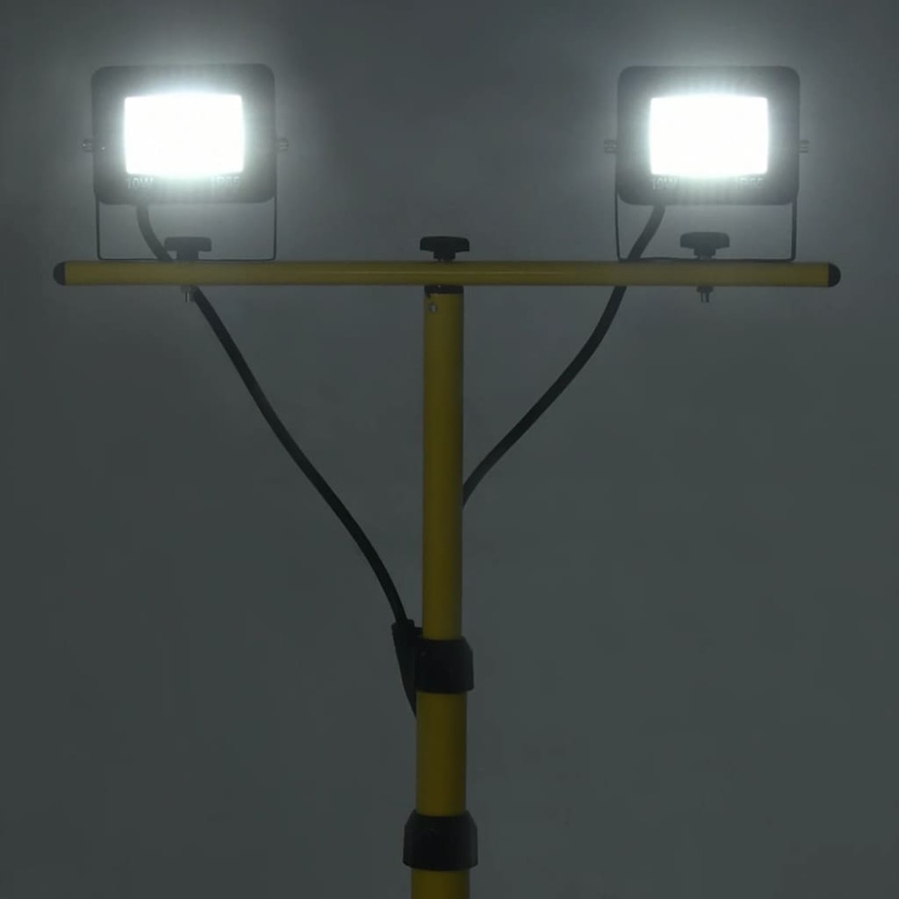 vidaXL Proiector cu LED și trepied, 2x10 W, alb rece