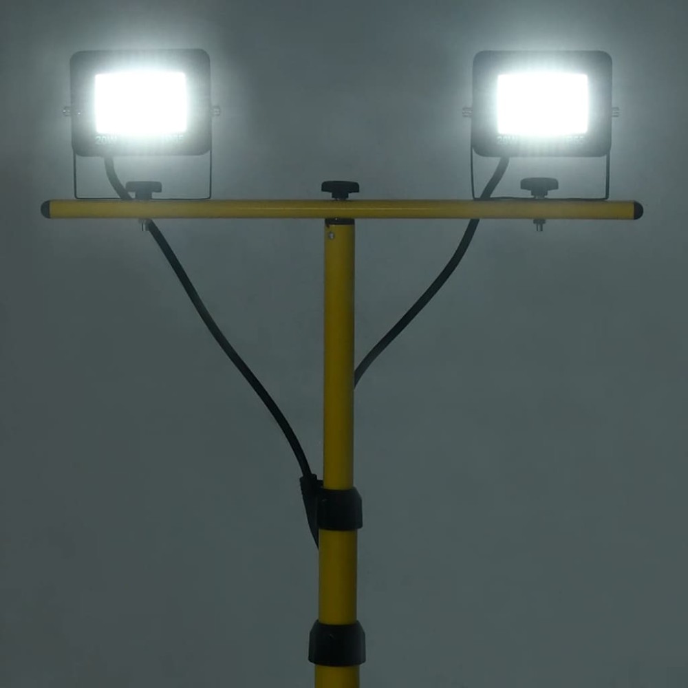 vidaXL Proiector cu LED și trepied, 2x20 W, alb rece