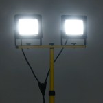 vidaXL Proiector cu LED și trepied, 2x50 W, alb rece