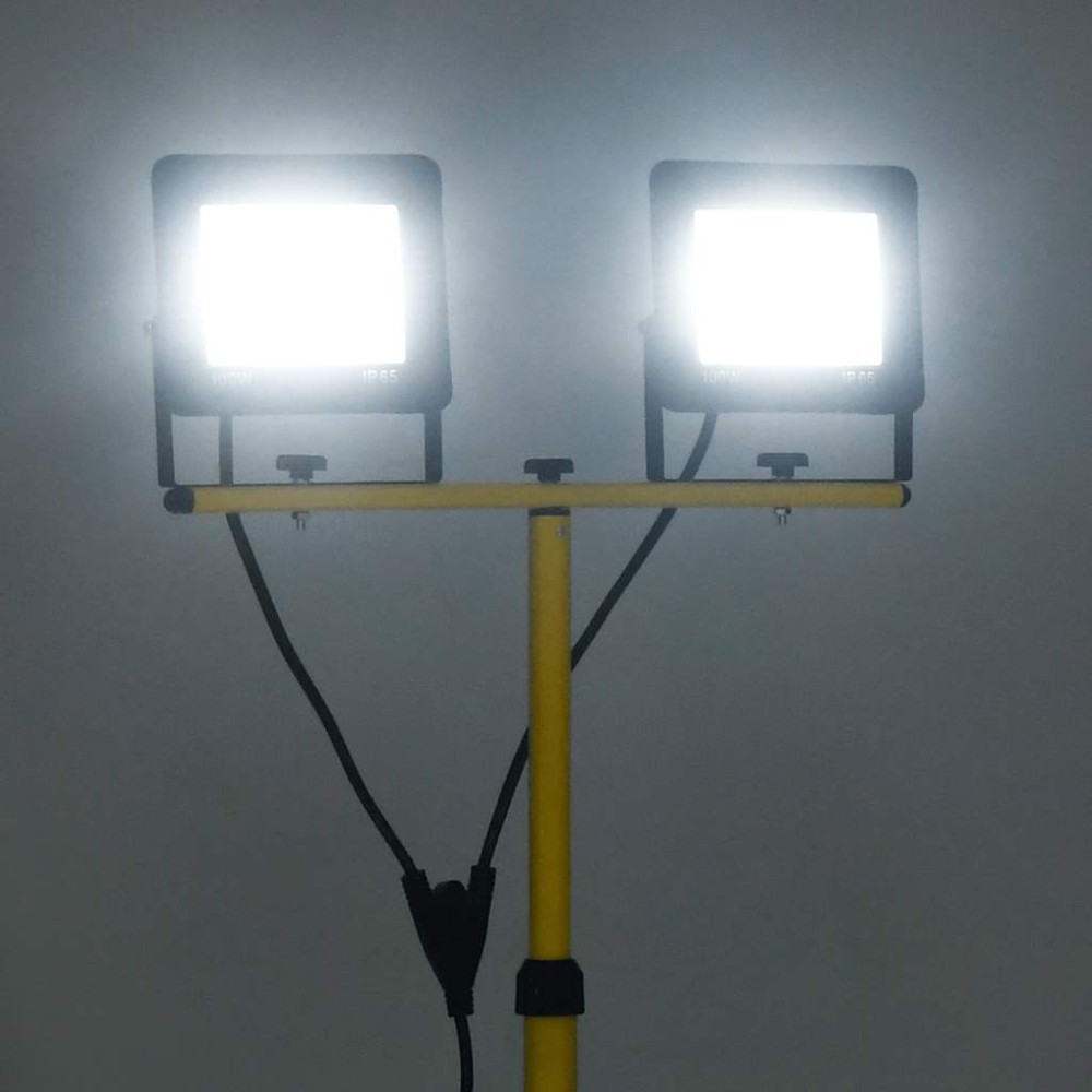 vidaXL Proiector cu LED și trepied, 2x100 W, alb rece
