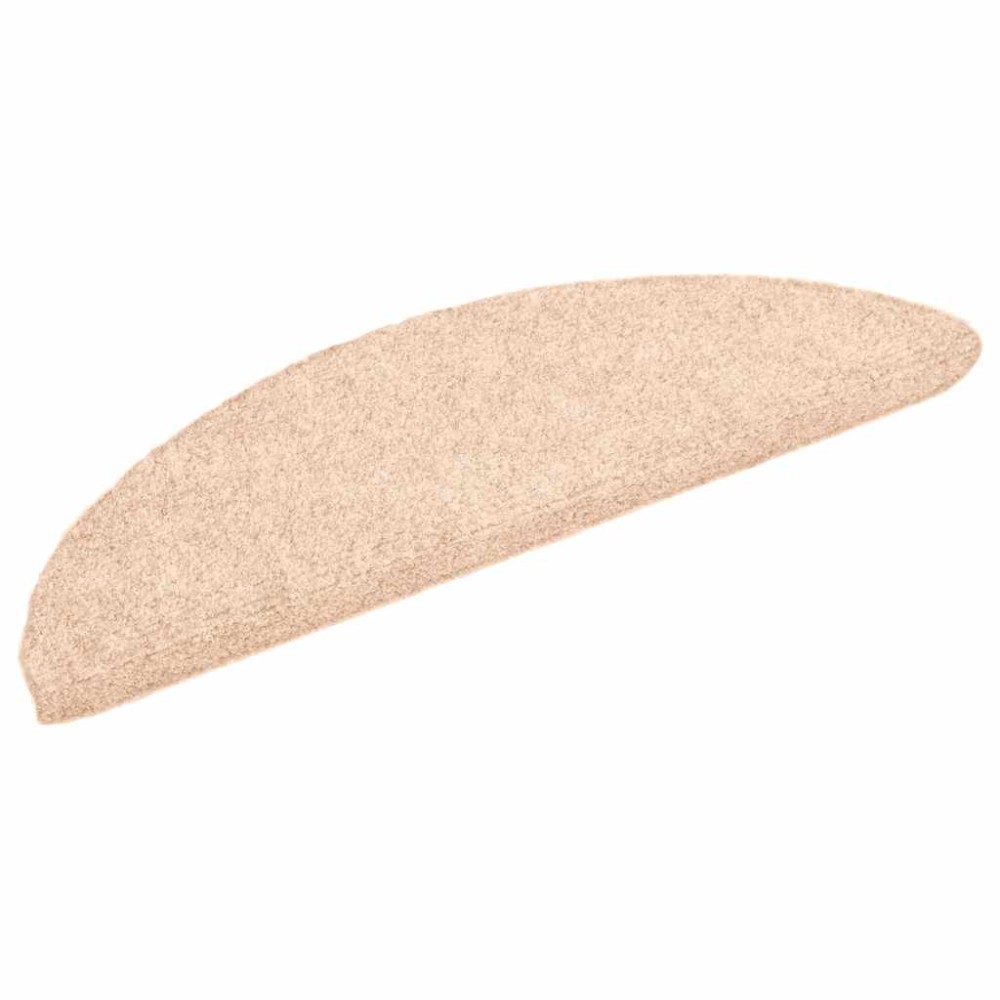 vidaXL Covorașe autoadezive pentru scări, 10 buc., 56x17x3 cm, crem, semirotunde