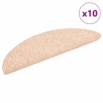 vidaXL Covorașe autoadezive pentru scări, 10 buc., 56x17x3 cm, crem, semirotunde vidaXL Covorașe autoadezive pentru scări, 10 buc., 56x17x3 cm, crem, semirotunde