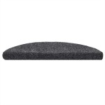vidaXL Covorașe pentru scări autoadezive, 5 buc., 56x17x3 cm, gri închis, semirotunde