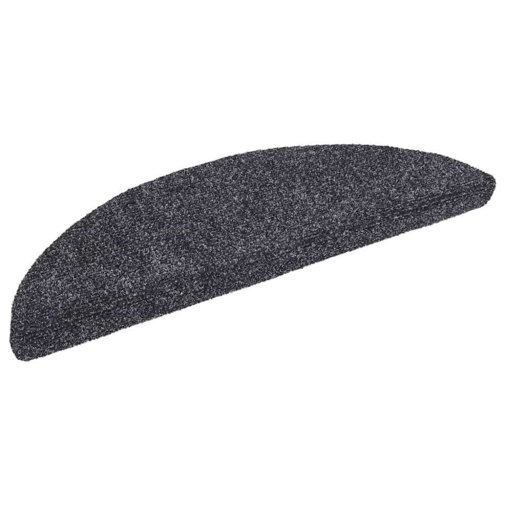 vidaXL Covorașe pentru scări autoadezive, 10 buc., 56x17x3 cm, gri închis, semirotunde