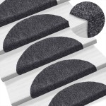 vidaXL Covorașe pentru scări autoadezive, 10 buc., 56x17x3 cm, gri închis, semirotunde vidaXL Covorașe pentru scări autoadezive, 10 buc., 56x17x3 cm, gri închis, semirotunde
