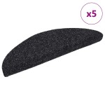 vidaXL Covorașe autoadezive pentru scări, 5 buc., 56x17x3 cm, negre, semirotunde vidaXL Covorașe autoadezive pentru scări, 5 buc., 56x17x3 cm, negre, semirotunde