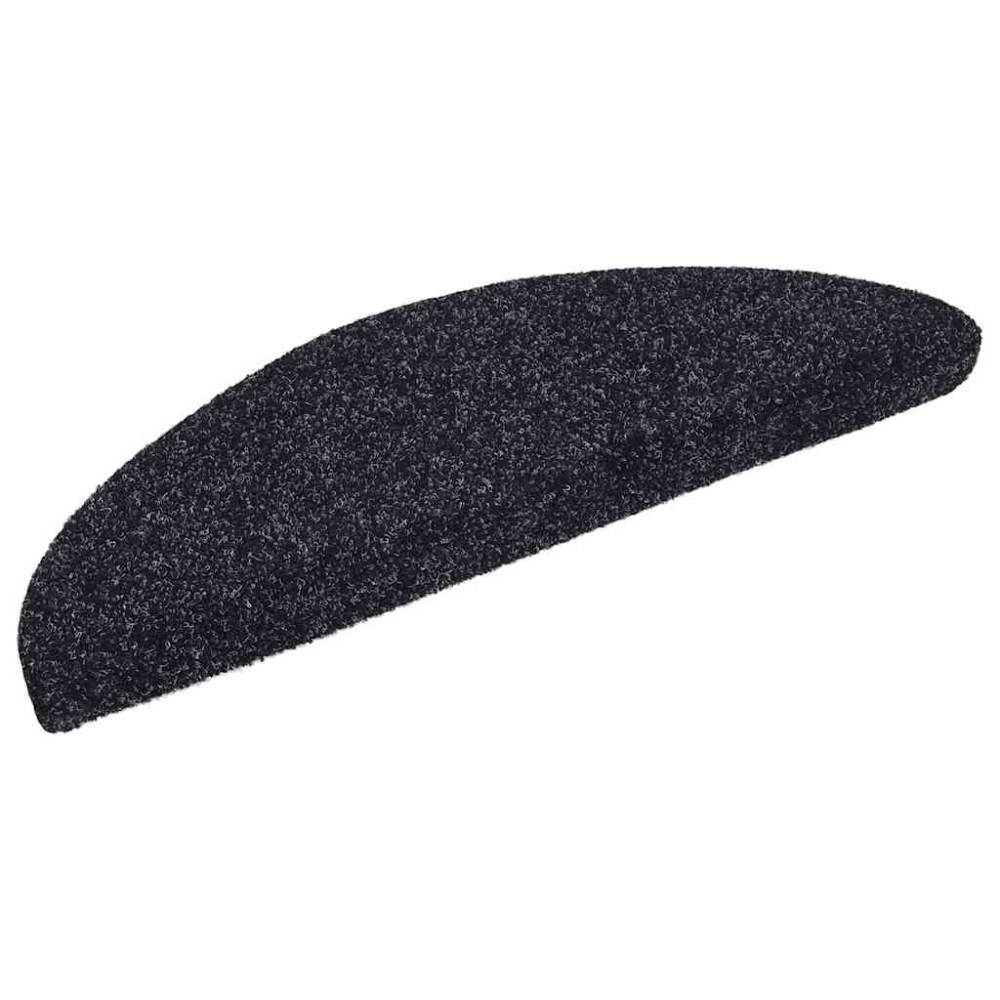 vidaXL Covorașe autoadezive pentru scări, 10 buc., 56x17x3 cm, negre, semirotunde