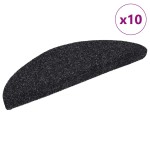 vidaXL Covorașe autoadezive pentru scări, 10 buc., 56x17x3 cm, negre, semirotunde vidaXL Covorașe autoadezive pentru scări, 10 buc., 56x17x3 cm, negre, semirotunde