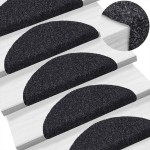 vidaXL Covorașe autoadezive pentru scări, 10 buc., 56x17x3 cm, negre, semirotunde vidaXL Covorașe autoadezive pentru scări, 10 buc., 56x17x3 cm, negre, semirotunde