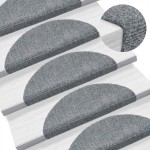 vidaXL Covorașe pentru scări autoadezive, 5 buc., 56x17x3 cm, gri deschis, semirotunde
