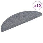 vidaXL Covorașe pentru scări autoadezive, 10 buc., 56x17x3 cm, gri deschis, semirotunde vidaXL Covorașe pentru scări autoadezive, 10 buc., 56x17x3 cm, gri deschis, semirotunde