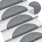 vidaXL Covorașe pentru scări autoadezive, 10 buc., 56x17x3 cm, gri deschis, semirotunde vidaXL Covorașe pentru scări autoadezive, 10 buc., 56x17x3 cm, gri deschis, semirotunde