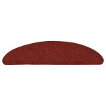 vidaXL Covorașe pentru scări autoadezive, 5 buc., 56x17x3 cm, roșu bordeaux, semirotunde