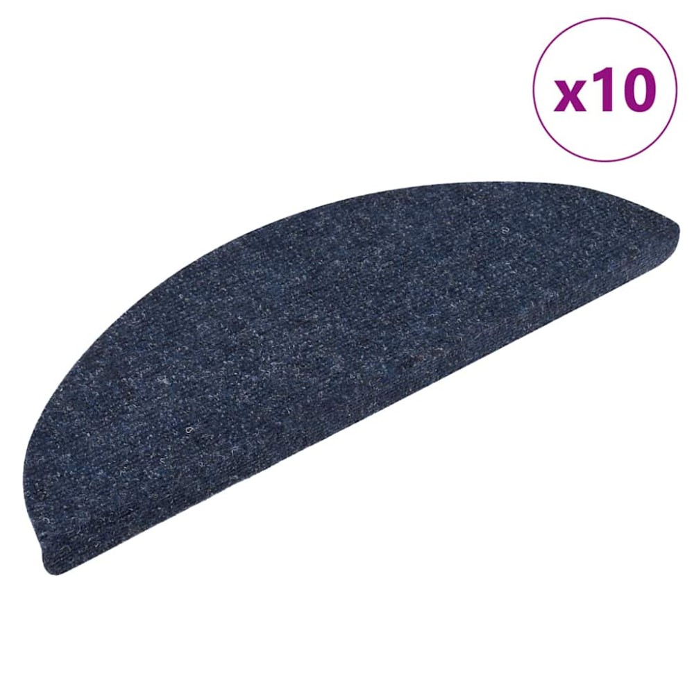 vidaXL Covorașe autoadezive pentru scări, 10 buc., 56x17x3 cm, semirotunde, albastre