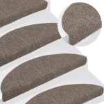 vidaXL Covorașe autoadezive pentru scări, 10 buc., 56x17x3 cm, bej, semirotunde vidaXL Covorașe autoadezive pentru scări, 10 buc., 56x17x3 cm, bej, semirotunde